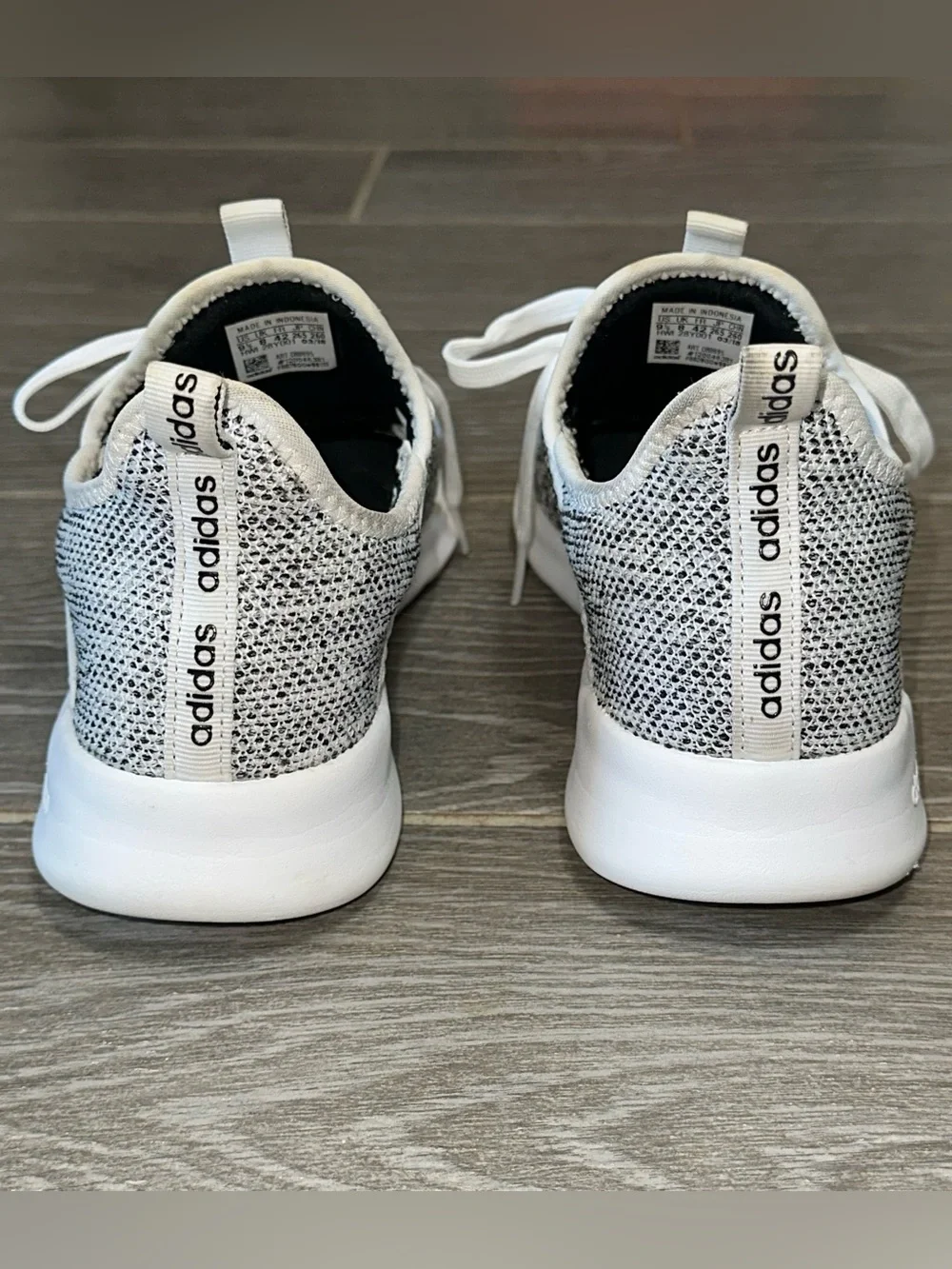 adidas Cloudfoam Pure Women’s 9.5 Shoes White Black Running Casual Sneakers